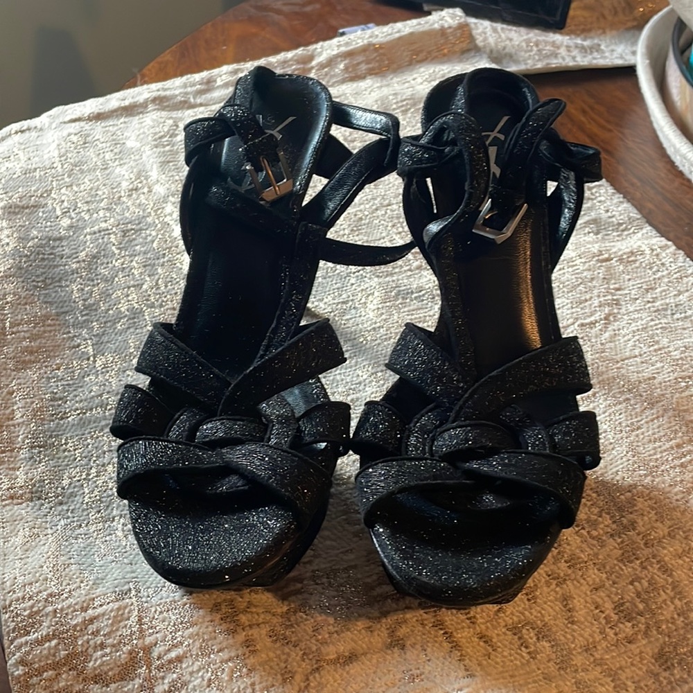 Ysl black platform sandal